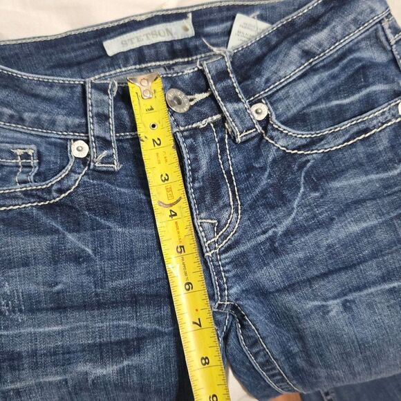 Stetson Womens 816 Classic Bootcut Blue Cotton Blend Jeans Sz 0 X Long - Picture 8 of 12